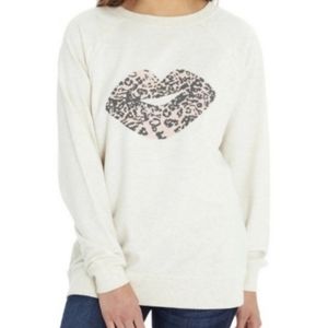 Wildfox leopard print lips long sleeve top